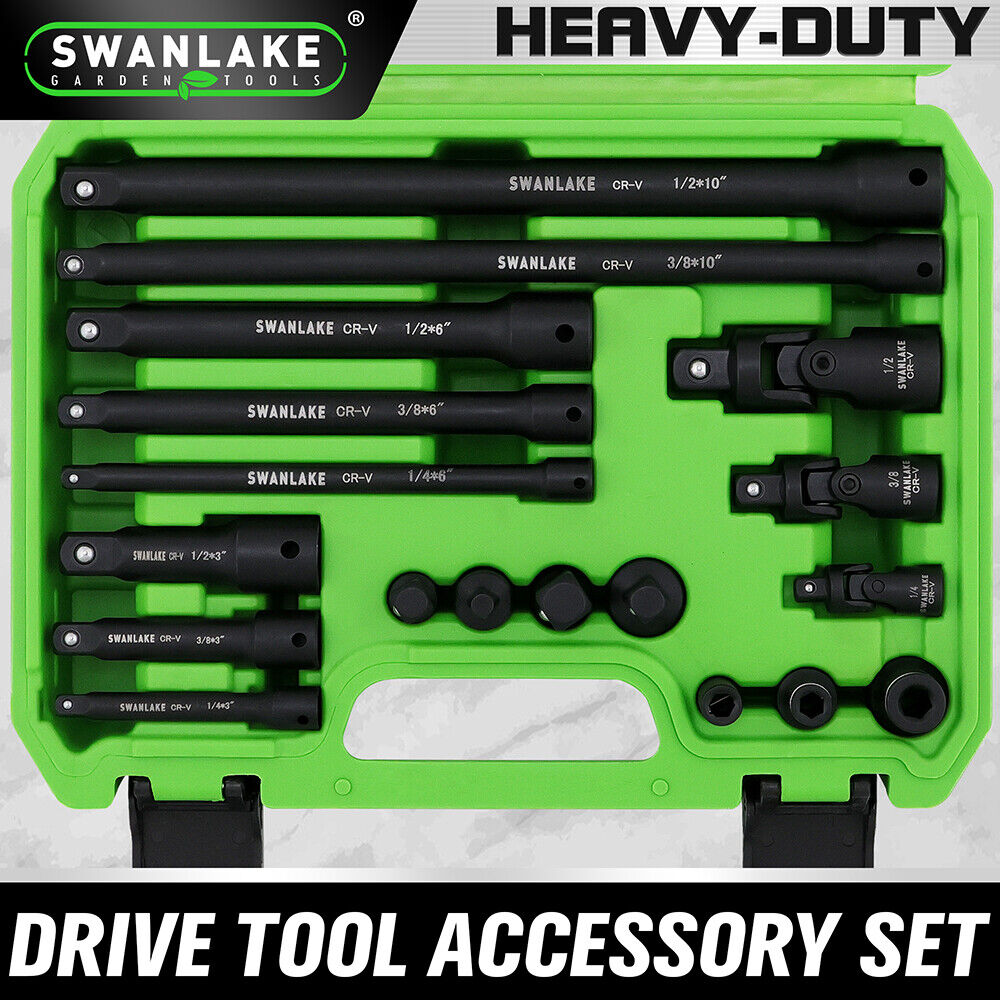 SWANLAKE 18Pcs Socket Extension and Adapter Set Socket Universal Joints Reducer