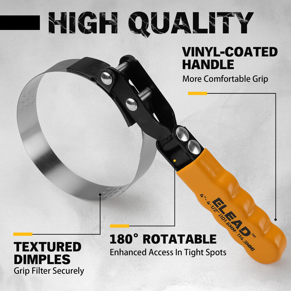 ELEAD 9-Piece Oil Filter Wrench Set - Anti-Corrosion, High Strength, Convenient Storage