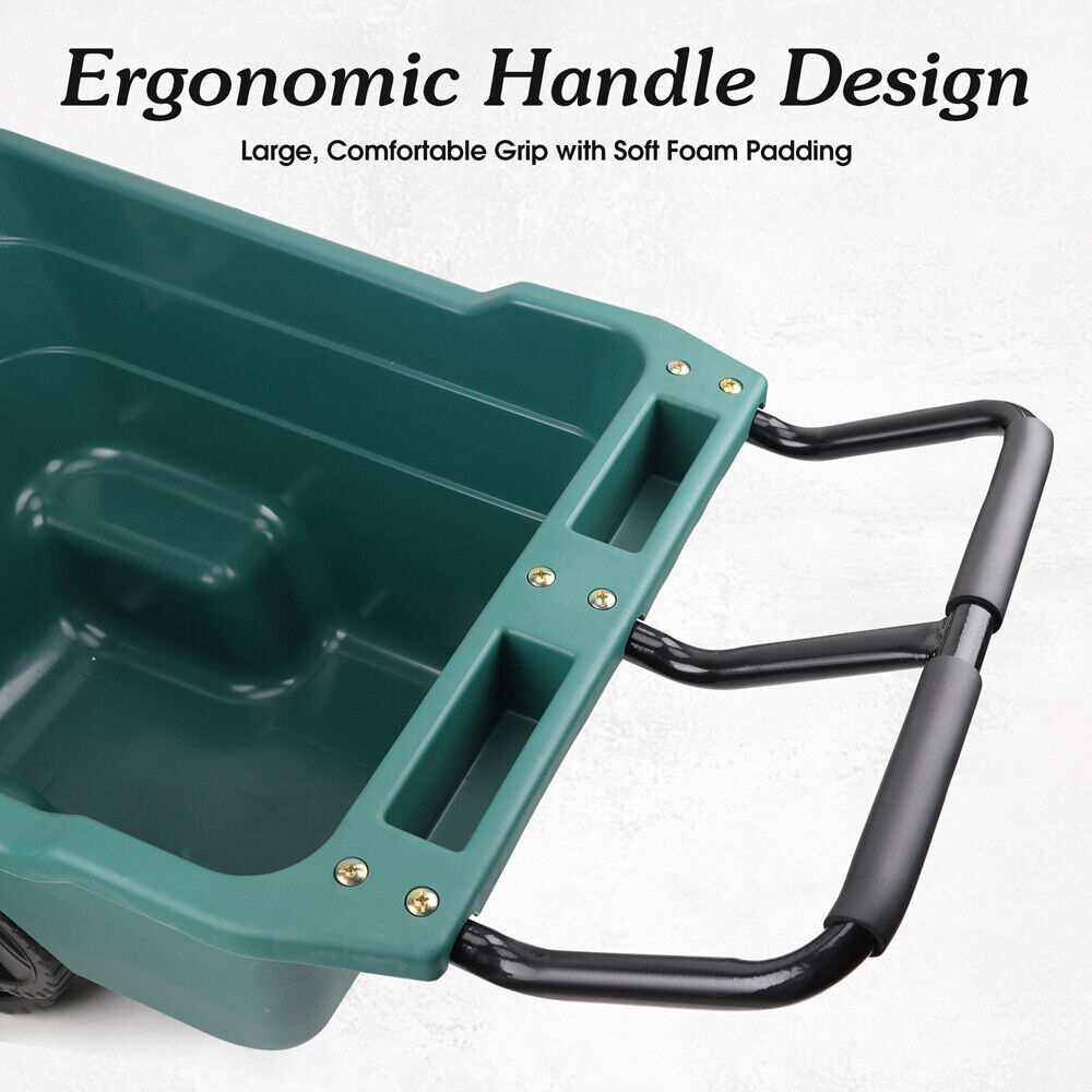 90L Garden Garbage Cart with Ergonomic Handle and Durable Tires by HORUSDY