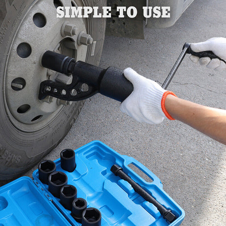 HORUSDY torque multiplier wrench set with 11 heavy-duty pieces including 6-point sockets and carrying case