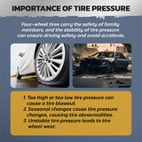 Handheld tire inflator with digital pressure gauge, dual head chucks, and TPMS compatibility for accurate inflation and deflation.