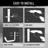 Rust-resistant garage storage hooks with rubber tips for tools, bikes & gear - HORUSDY Professional Tools Australia