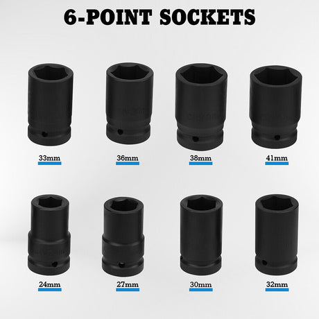 HORUSDY torque multiplier wrench set with 11 heavy-duty pieces including 6-point sockets and carrying case