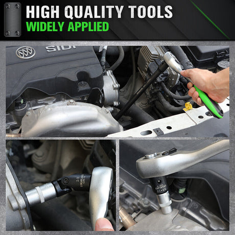 SWANLAKE 18Pcs Socket Extension and Adapter Set Socket Universal Joints Reducer