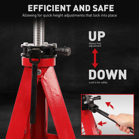 HORUSDY 30 Ton Heavy Duty Adjustable Jack Stand - Red Trolley Car Truck Lift Hoist