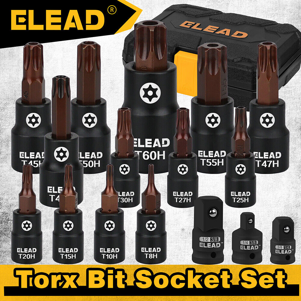 ELEAD 16Pc Metric Hex Bit Socket Set S2 2mm-14mm Allen Socket Set Sock ...