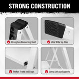 Folding step ladder with 2-step and 3-step options, featuring a compact, space-saving design, non-slip steps, and a 150kg weight capacity, ideal for home and office applications