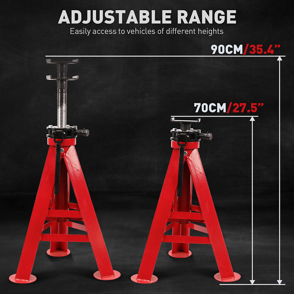 HORUSDY 30 Ton Heavy Duty Adjustable Jack Stand - Red Trolley Car Truck Lift Hoist