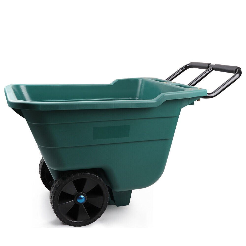 90L Garden Garbage Cart with Ergonomic Handle and Durable Tires by HORUSDY