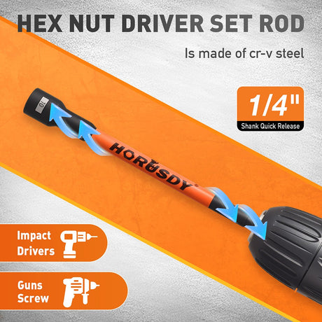 HORUSDY 60-Piece Magnetic Nut Driver Set with CR-V Steel and Storage Case