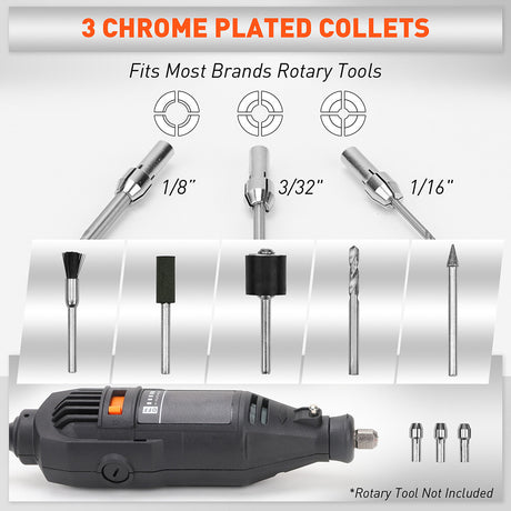 HORUSDY 308-piece rotary accessories kit compatible with Dremel tools, includes sanding, grinding, polishing, and cutting tools with organised storage case.