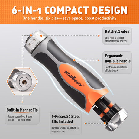 HORUSDY 60-Piece Magnetic Nut Driver Set with CR-V Steel and Storage Case