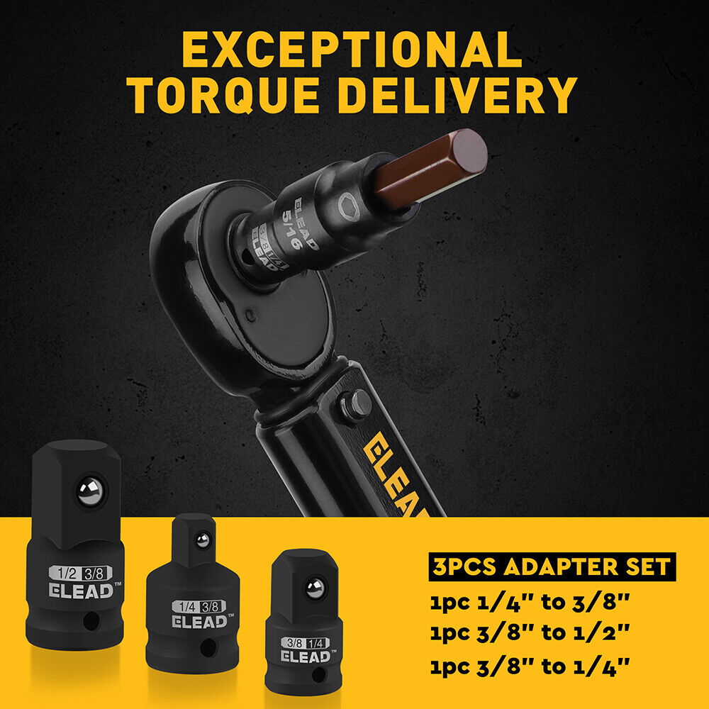 ELEAD 16-piece hex bit socket set with S2 alloy steel bits and CR-V steel sockets, perfect for automotive and industrial tasks.