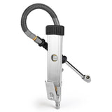 Handheld tire inflator with digital pressure gauge, dual head chucks, and TPMS compatibility for accurate inflation and deflation.