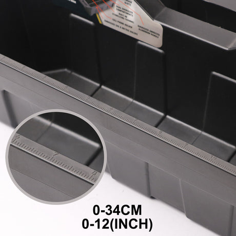 Portable tool storage box with magnetic tray and multiple compartments for organizing tools, screws, and fasteners, ideal for automotive and home use.