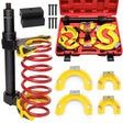 Professional coil spring compressor kit with heavy-duty components for automotive suspension repair
