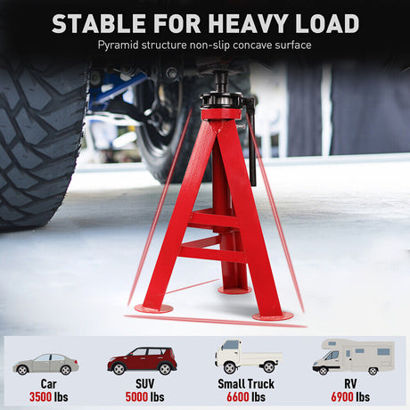 HORUSDY 30 Ton Heavy Duty Adjustable Jack Stand - Red Trolley Car Truck Lift Hoist