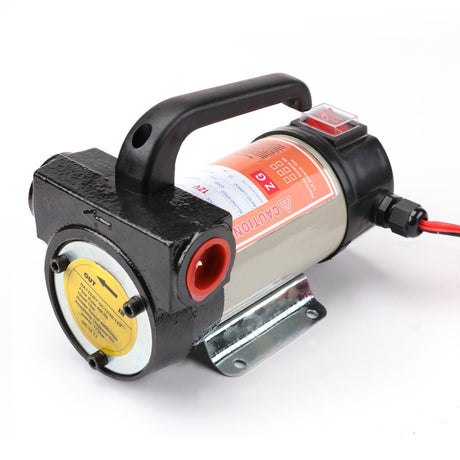 12V electric diesel fuel transfer pump kit with accessories including clamps, connectors, filter, and self-priming portable design