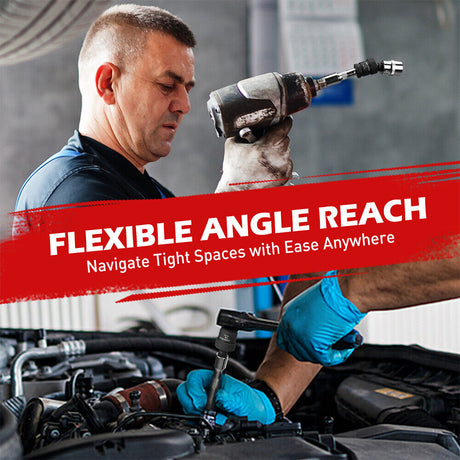 Sedy 3-piece impact universal joint socket set with 1/4", 3/8", and 1/2" drives, featuring Cr-Mo steel and 360-degree swivel for tight space access