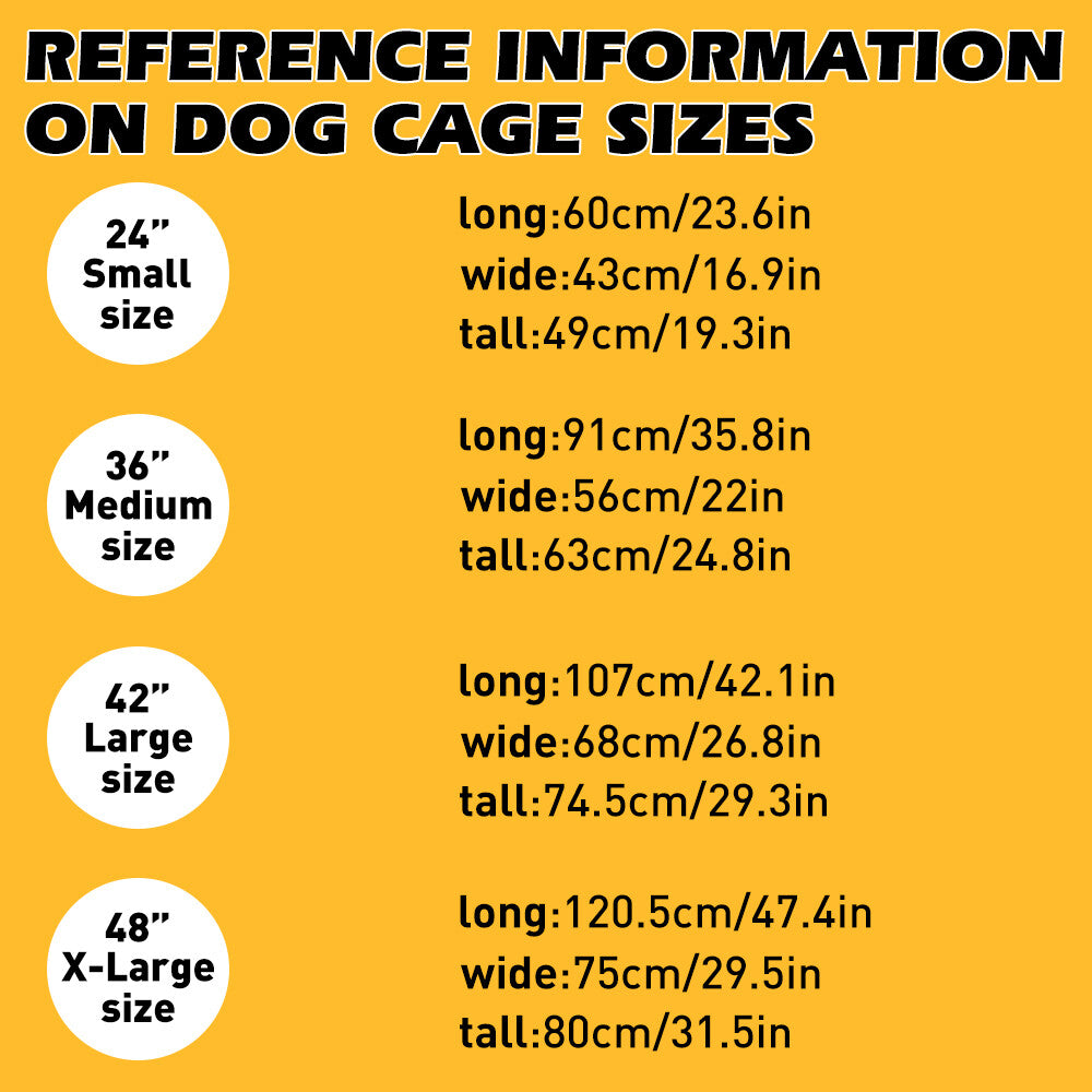 Foldable 24-inch dog cage with 3 doors, divider panel, leak-proof plastic tray, sturdy metal frame, and portable design for safe and comfortable pet housing.