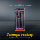 HORUSDY  Impact Extension Bar Set - Cr-V, 1/4", 3/8", 1/2" Drive with Socket Adaptor Reducers