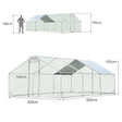 Sturdy walk-in chicken coop with hexagonal mesh and oxford cover, available in sizes 3x2m, 3x4m, 3x6m, providing safe and comfortable shelter for various poultry.