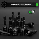 20-piece magnetic nut driver set with CR-V steel, featuring hex bit sockets and magnetic adapters, suitable for electric drills and screwdrivers
