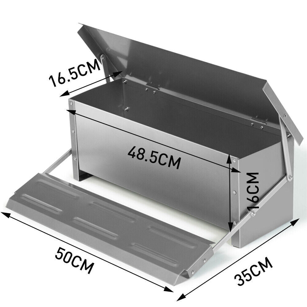 VaKa Automatic Chicken Feeder with a capacity of 5/10KG, featuring a self-opening, weight-operated lid to keep feed secure and fresh