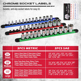 Magnetic Socket Organizer Rail Set with Adjustable Clips for Tool Storage