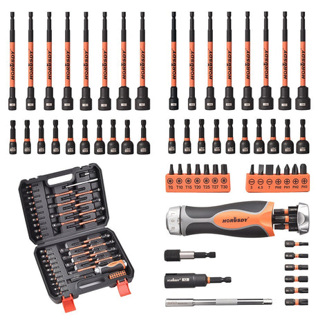 HORUSDY 60-Piece Magnetic Nut Driver Set with CR-V Steel and Storage Case
