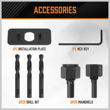 Horsdsy 24-piece hole saw kit with high carbon steel blades, including various sizes for wood, drywall, and PVC cutting, stored in a durable carrying case.