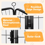 Foldable and adjustable metal pet playpen with 8 panels for indoor and outdoor use, suitable for small to large pets.