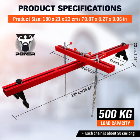 Heavy duty double-deck engine support bar with 500 KG load capacity for engine transmission repairs