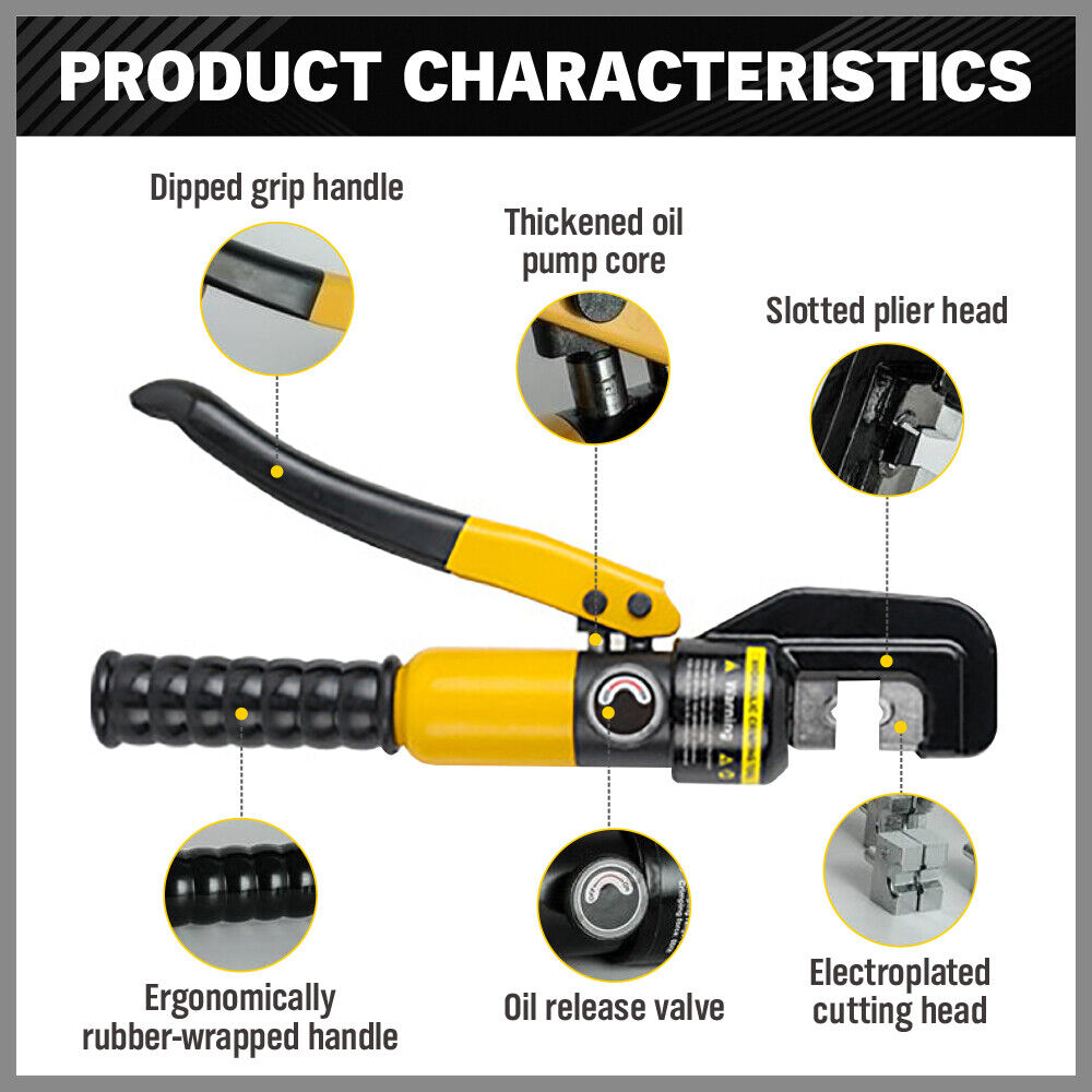 HORUSDY 6 Ton Hydraulic Crimper Battery Wire Cable Lug Terminal Crimping Tool