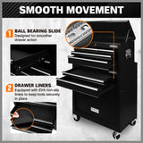 Heavy duty 7-drawer tool box chest with lockable storage cabinet in black, blue, and grey options