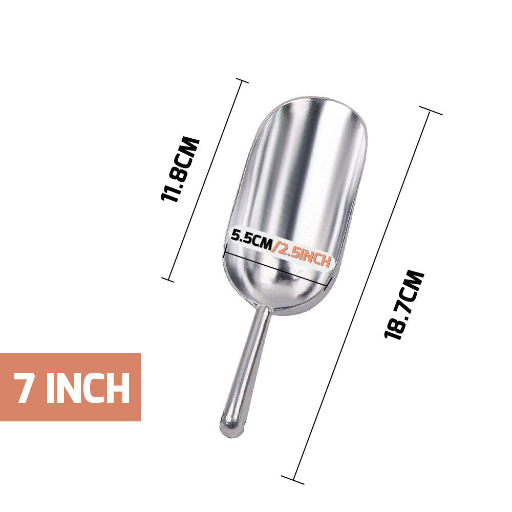 Durable Stainless Steel Ice Scoop, Available in Multiple Sizes for Coffee Beans, Popcorn, and Other Foods