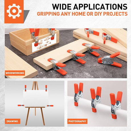 SPACK Heavy Duty 4-Inch Spring Clamp with Steel Spring and Non-Slip PVC Coated Handle
