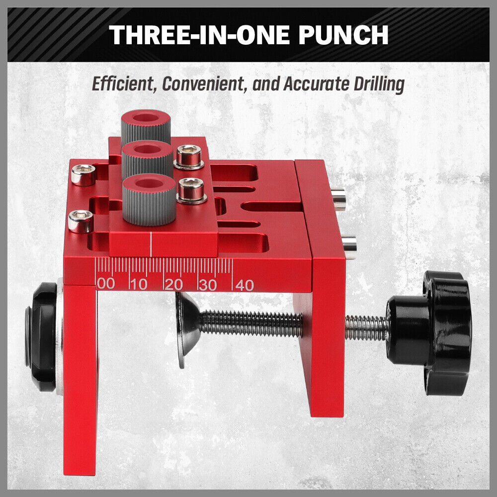 HORUSDY Wood Dowel Punch Locator Tool Adjustable Doweling Jig Pocket Hole Drill