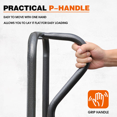 Heavy-duty sack truck with 250kg load capacity, sturdy metal frame, and durable rubber wheels for easy transportation.