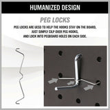 SWANLAKE 90PC Pegboard Hooks Storage Bin Hanger Locks Parts Holder Steel Tray Organizer