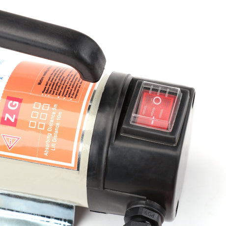 12V electric diesel fuel transfer pump kit with accessories including clamps, connectors, filter, and self-priming portable design