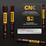 ELEAD 21-piece hex bit set with magnetic tips, made from durable S2 alloy steel for impact resistance and precision in heavy-duty applications.