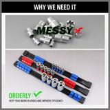 SWANLAKE 6Pcs Organizer Socket Holder 1/4" 3/8" 1/2" Socket Clip Rail Holder