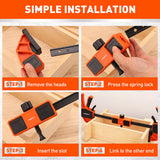 HORUSDY clamp connector with leveling bubble, universal fit for 6mm x 18mm L-bar clamps, 350lbs force, woodworking tool extension