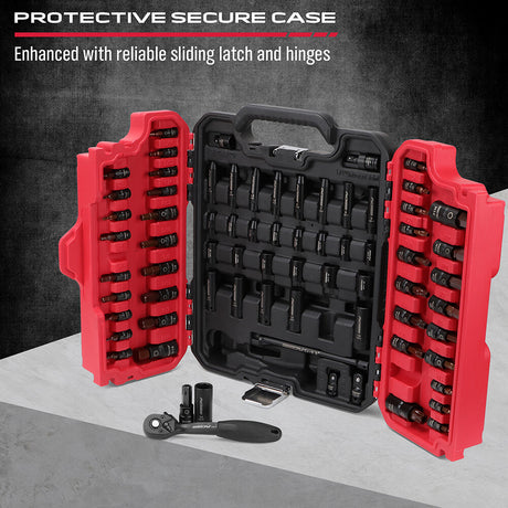 SEDY 39-Piece Torx & Hex Bit Master Impact Socket Set with S2 Alloy Steel for Automotive and Machine Repair