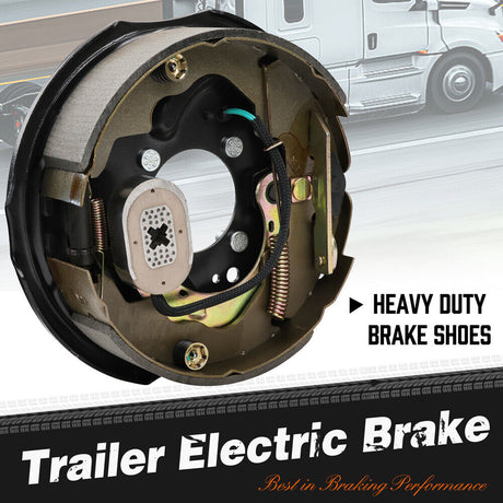 10 Inch Trailer Electric Brake, Heavy Duty Braking System for Trailers by HORUSDY