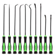 Set of 10 SWANLAKE precision mini hooks and picks with non-slip handles for automotive repair and crafting