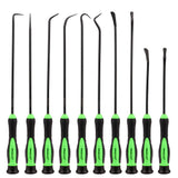 Set of 10 SWANLAKE precision mini hooks and picks with non-slip handles for automotive repair and crafting