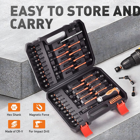 HORUSDY 60-Piece Magnetic Nut Driver Set with CR-V Steel and Storage Case