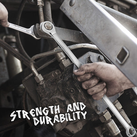 Professional 9-piece ratcheting wrench set with 72-tooth mechanism, rust-resistant polish & extra-long handles - HORUSDY Australia